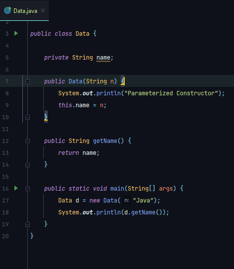 Parameterized Constructor